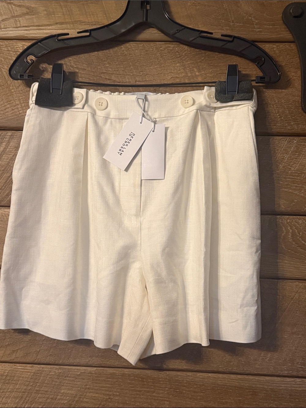 NEW DEREK LAM 10 CROSBY women's boswell adjustable waist short in blanc de blanc - Picture 3 of 6